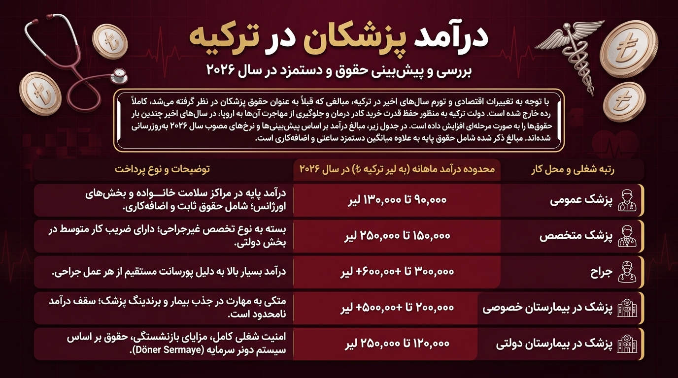 درآمد پزشکان در ترکیه