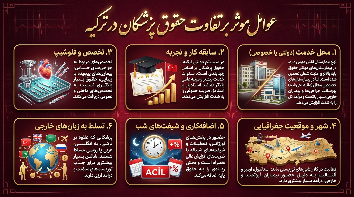 عوامل موثر بر درآمد پزشکان در ترکیه