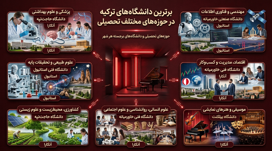 برترین دانشگاههای ترکیه در حوزههای مختلف