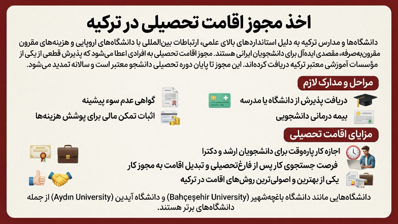اقامت تحصیلی ترکیه