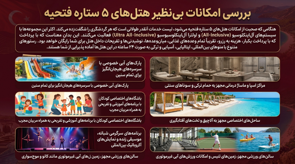 امکانات بهترین هتل 5 ستاره فتحیه