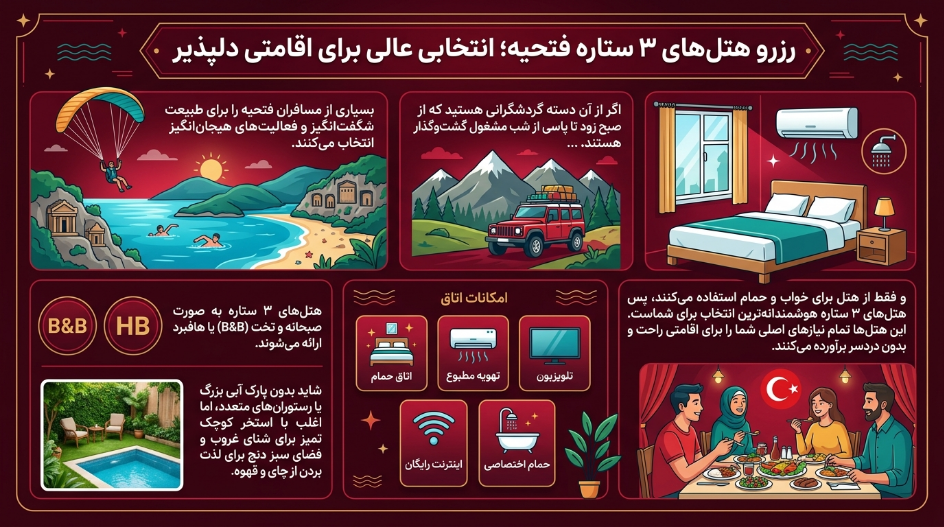 بهترین هتل 3 ستاره فتحیه