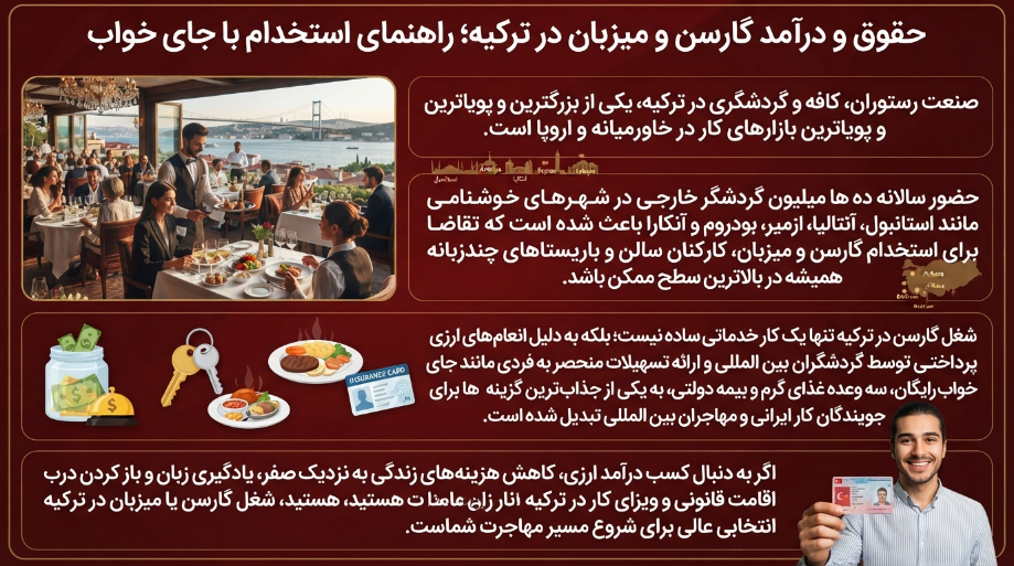 شرایط کار و درآمد گارسون و ویتر در ترکیه