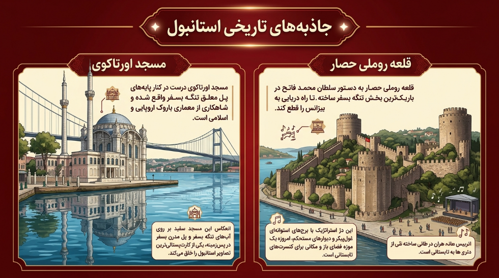 مسجد اورتاکوی و قلعه روملی حصار
