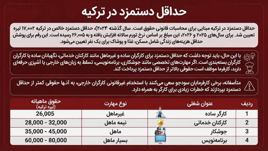 حداقل دستمزد در ترکیه 