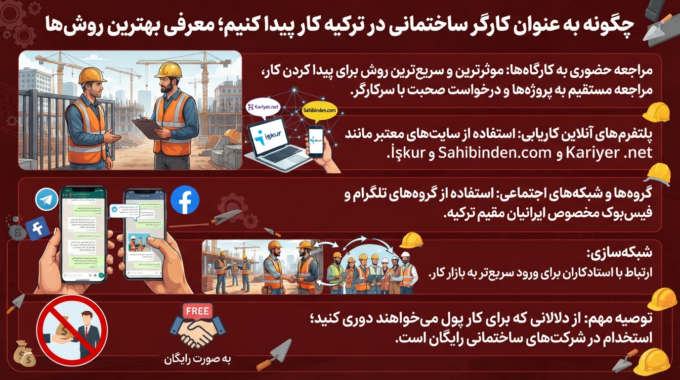 کایابی کارگر ساختمانی در ترکی