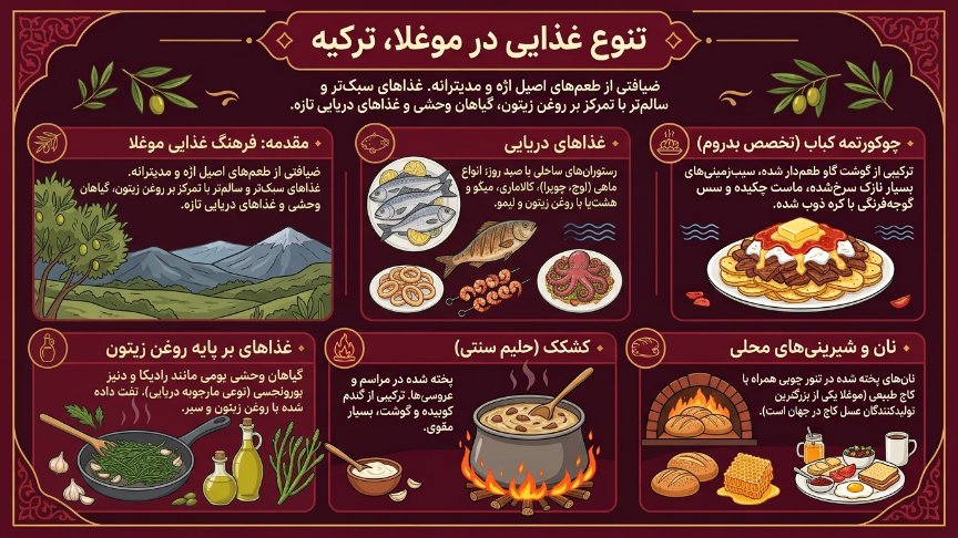تنوع غذا در موغلا 