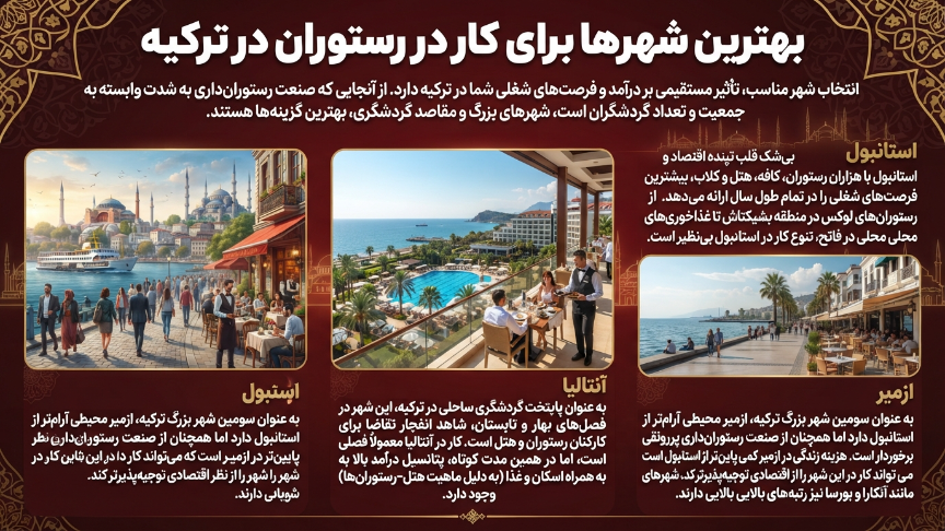 بهترین شهر برای کار در رستوران ترکیه