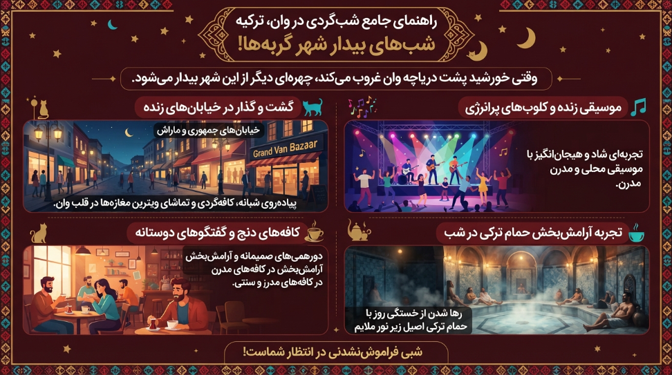 راهنمای تفریحات شبانه در وان ترکیه